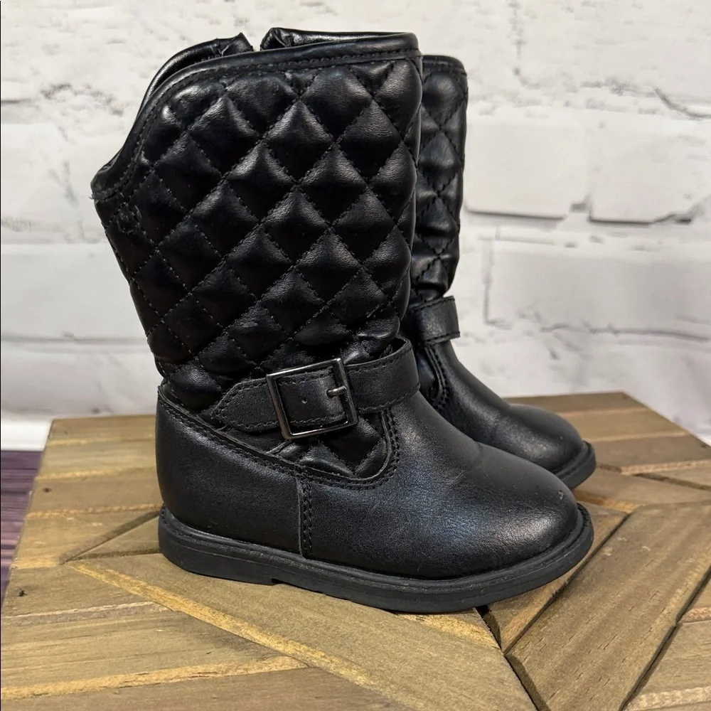 Carter's 5T Black Quilted Kids Boots and SmartFit 5‎ 1/2T Black Mary Jane Shoes